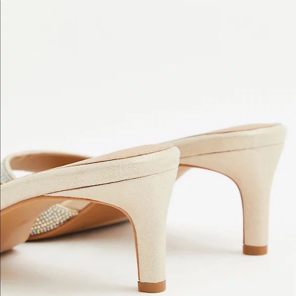 💕SOLD💕 Torrid GOLD RHINESTONE SQUARE TOE MULE size 7 - Picture 3 of 5